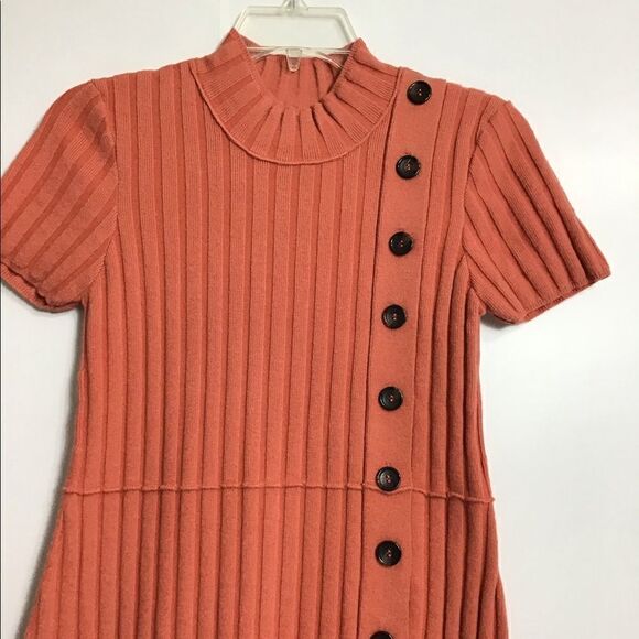 Free People Orange Lottie Rib Mini Dress New Size Small - Picture 4 of 10